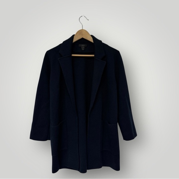 J. Crew Sophie open-front sweater-blazer Navy Sz Small - Picture 2 of 11
